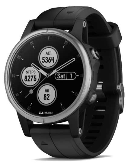 Reloj deportivo - Garmin Fenix 5S Plus, Negro, GPS, Bluetooth, Wi-Fi, Frecuencia cardíaca, 10 ATM, 16 GB