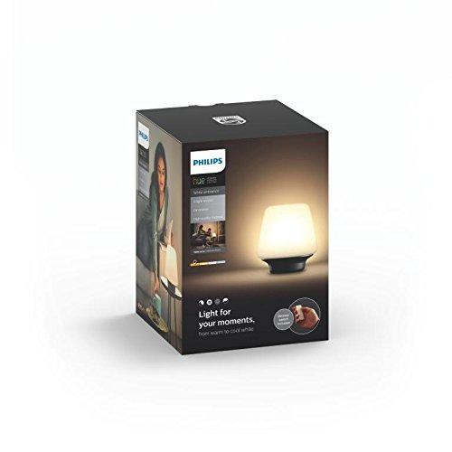 Lámpara de mesa - Philips Hue Wellness, LED inteligente con mando, Luz blanca de cálida a fría, Domótica