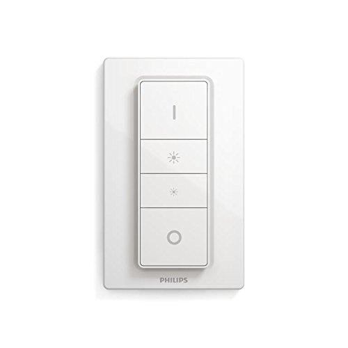 Lámpara de mesa - Philips Hue, LED inteligente blanca con mando, Luz blanca de cálida a fría, Domótica