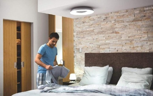 Plafón - Philips Hue Still, Gris LED inteligente con mando, Luz blanca de cálida a fría, Domótica