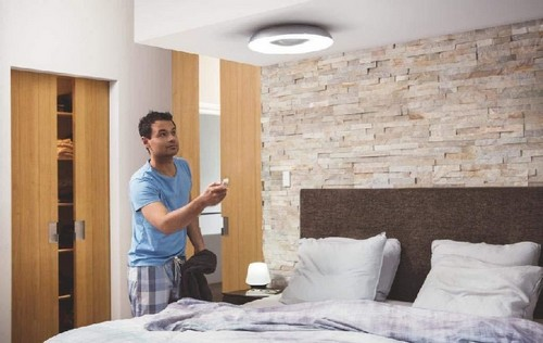 Plafón - Philips Hue Still, Gris LED inteligente con mando, Luz blanca de cálida a fría, Domótica