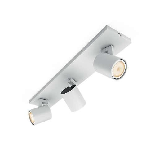 Foco triple LED - Philips Hue White Ambiance Runner, Blanco, Con mando regulador incluido