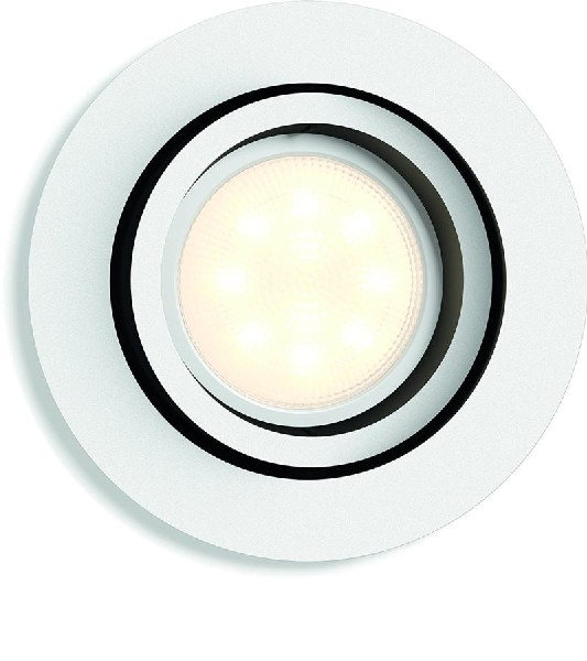 Foco - Philips Hue Milliskin, Empotrable, Inteligente, LED blanco, Luz blanca de cálida a fría, Domótica