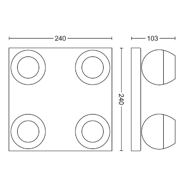 Foco - Philips Hue Buckram, 4 unidades, Inteligentes, LED negros, Con mando, Luz blanca, cálida, fría