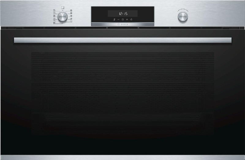 Horno - Bosch Serie 6 VBD5780S0, Multifunción, 112L, 90cm, 10 funciones, LCD, Clase A+, Pirolítico, Negro