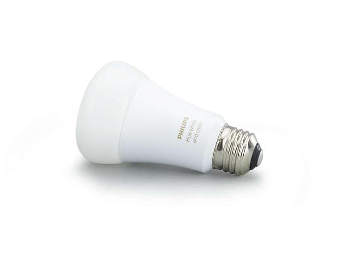 Bombilla inteligente LED - Philips  E27. Luz blanca y de colores, domótica