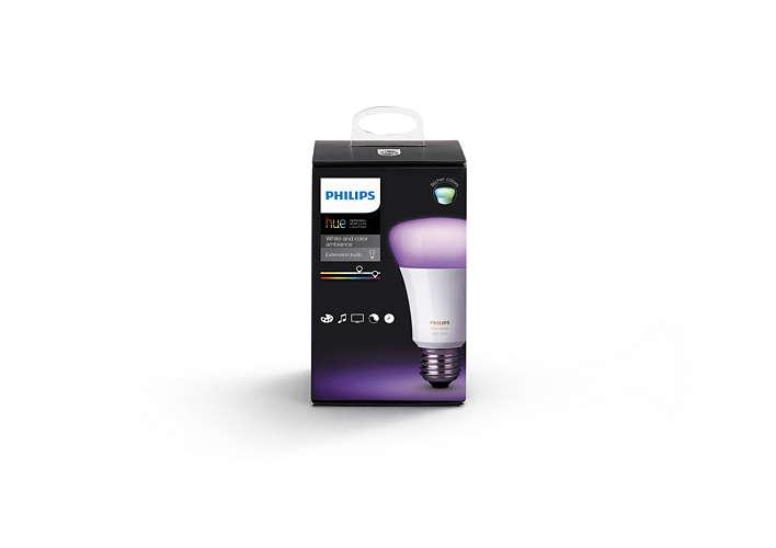 Bombilla inteligente LED - Philips  E27. Luz blanca y de colores, domótica