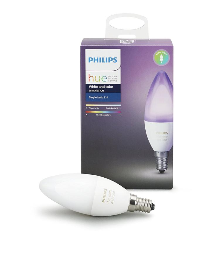 Bombilla De Vela e14 philips hue white and color ambiance led inteligente ambiental luz blanca posibilidad control por voz 6.5 1 b39 y e14. 65w