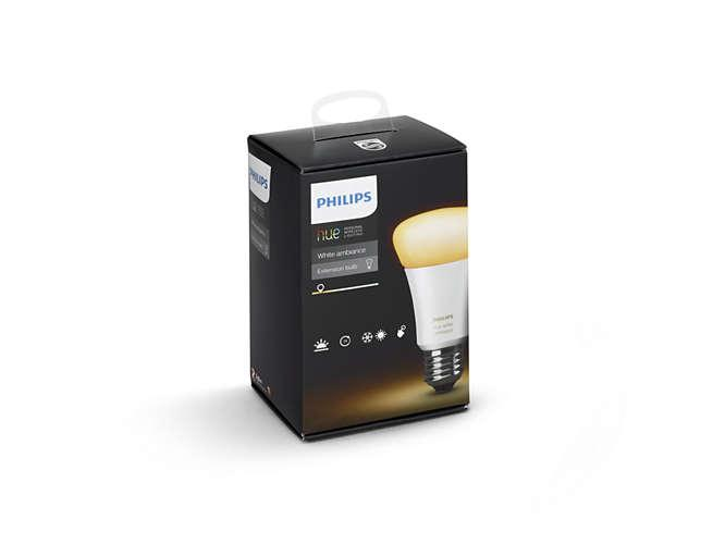 Bombilla inteligente LED - Philips Hue White ambiance de casquillo gordo E27. Luz blanca.