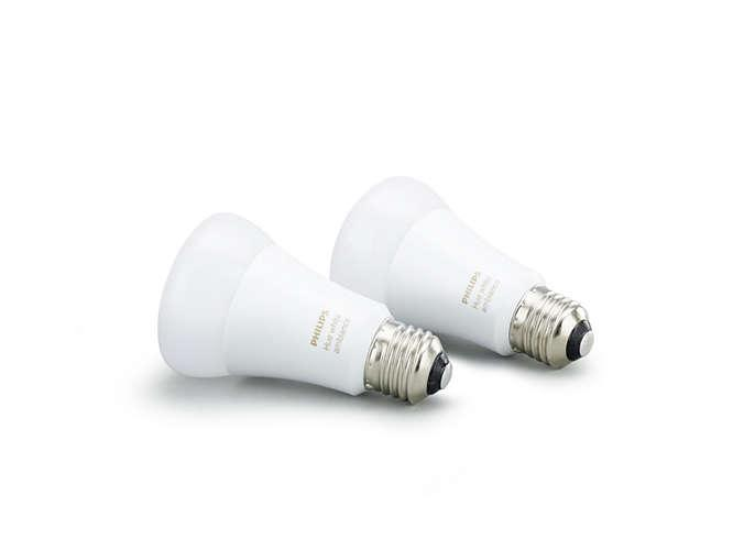 Pack de 2 bombillas inteligentes LED - Philips Hue White ambiance de casquillo gordo E27, domótica