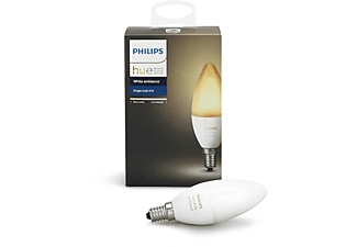 Bombilla inteligente vela LED - Philips Hue White ambiance de casquillo fino E14. Luz blanca.