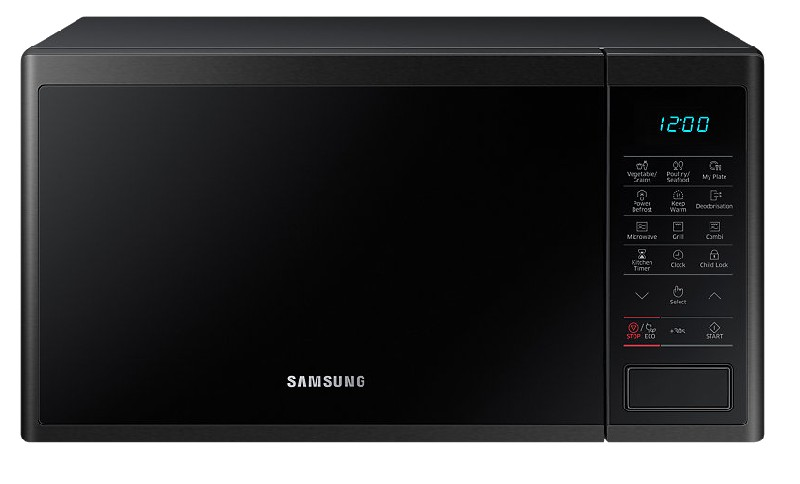 Microondas - Samsung MG23J5133AK/EC, 23 litros, 800W, Interior de cerámica, Grill, Negro