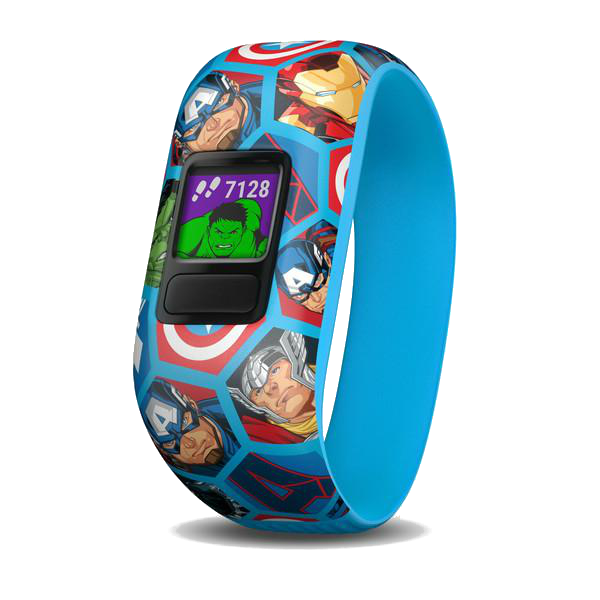 Pulsera de actividad - Garmin vívofit jr. 2 Avengers, Elástica, Bluetooth, Resistente al agua, Azul