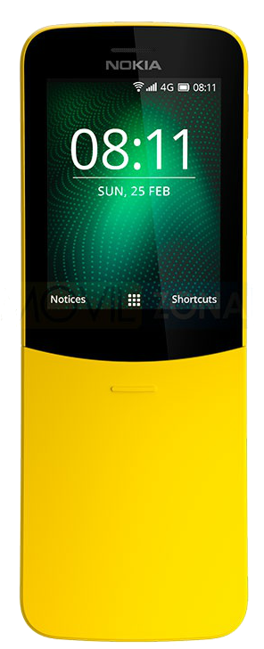 Móvil - Nokia 8110 Y, 2.4", KaiOS, 512 MB RAM, 2 Mpx, Bluetooth 4.1, Libre, Amarillo