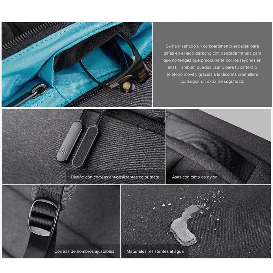 Mochila para portátil - Xiaomi Mi City Backpack Light Grey, Hasta 14", 4 compartimentos, Gris