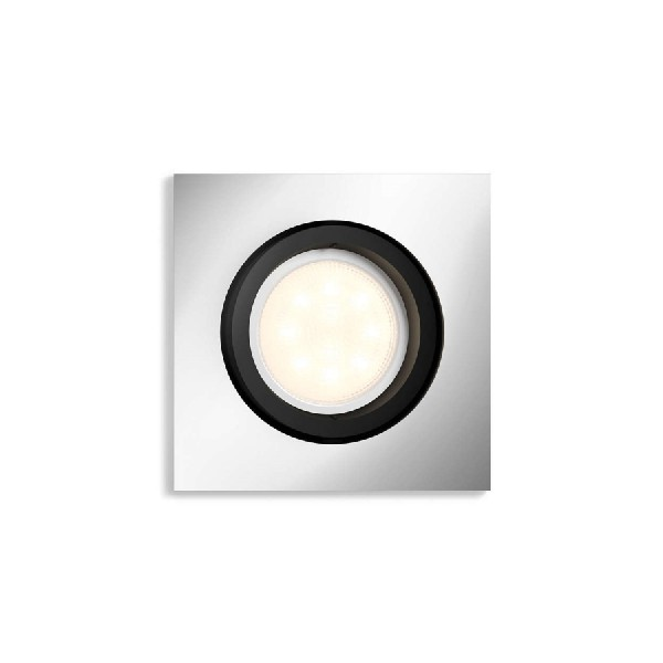 Foco - Philips Hue Milliskin, Empotrabl, LED, Inteligente, Gris, Luz blanca de cálida a fría, Domótica