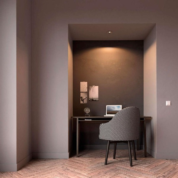 Foco - Philips Hue Milliskin, Empotrabl, LED, Inteligente, Gris, Luz blanca de cálida a fría, Domótica