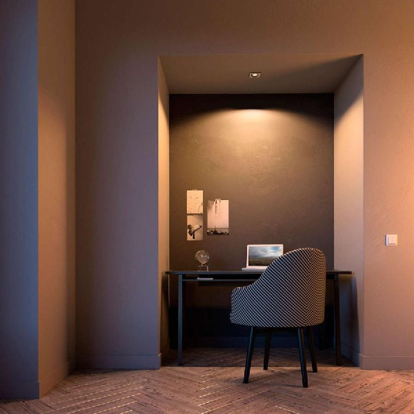 Foco - Philips Hue Milliskin, Empotrabl, LED, Inteligente, Gris, Luz blanca de cálida a fría, Domótica