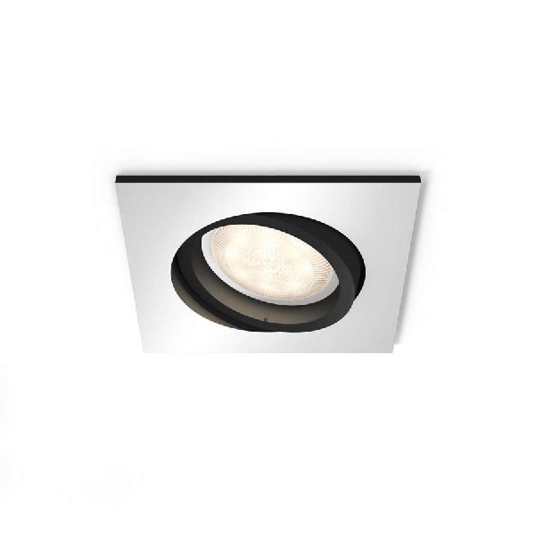 Foco - Philips Hue Milliskin, Empotrabl, LED, Inteligente, Gris, Luz blanca de cálida a fría, Domótica