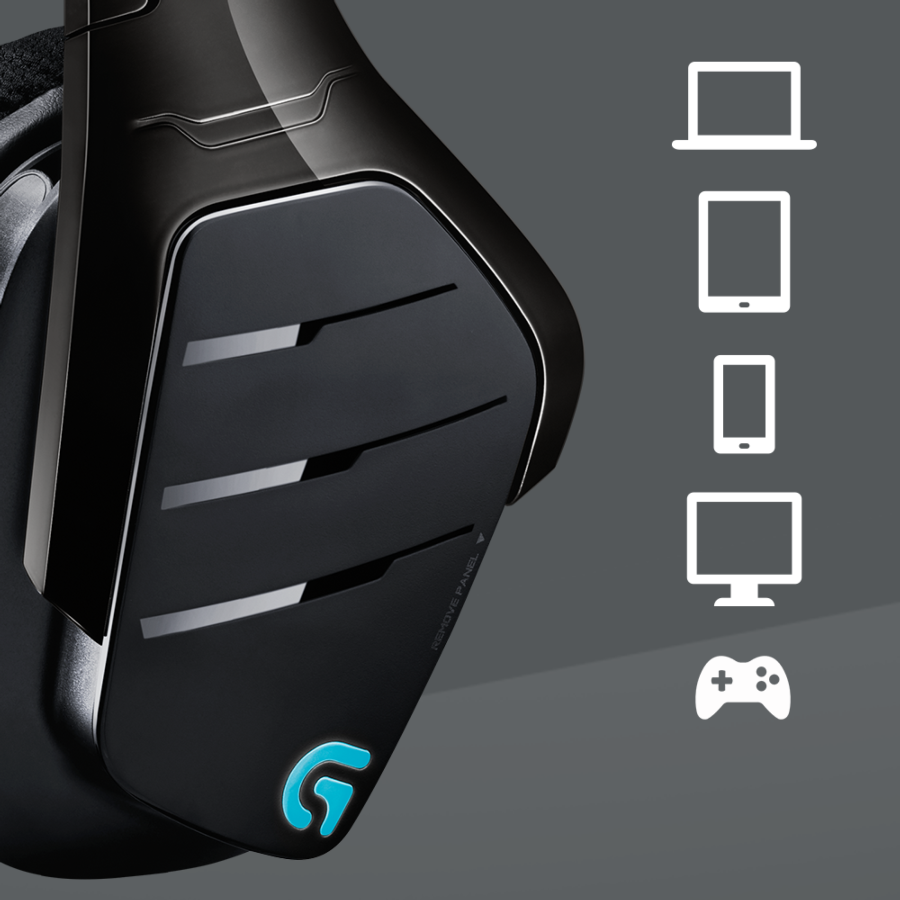 Auriculares gaming - LOGITECH G933 Artemis Spectrum, Wireless, Micrófono, Negro