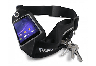 Cinturón deportivo para smartphone de hasta 6" - Ksix, negro