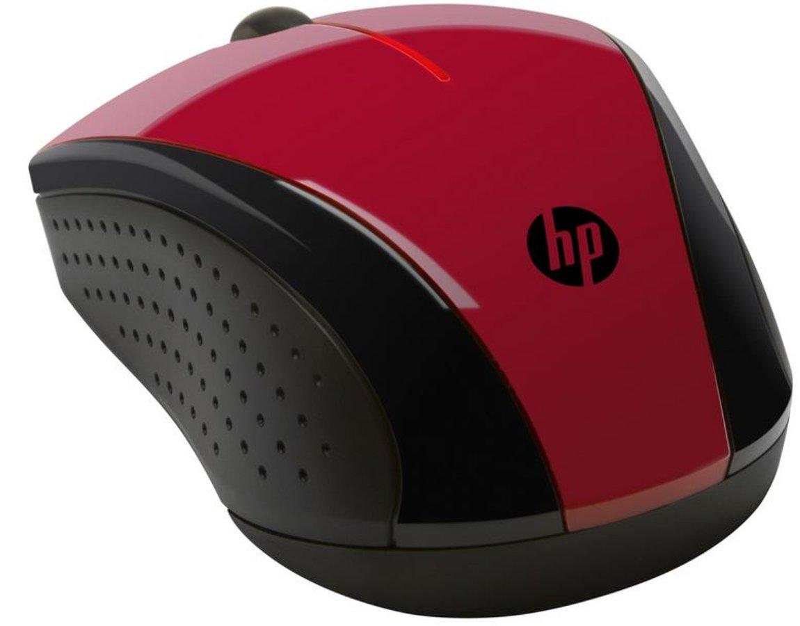 Ratón inalámbrico - HP X3000, 1.200 ppp, agarres texturizados, rojo y negro