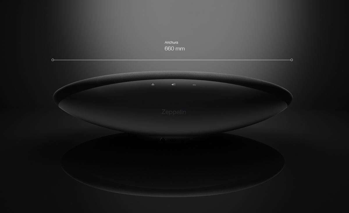 Altavoz - B&W Zeppelin Wireless, 150W, Bluetooth, Subwooder integrado, 2 tweeter, Negro