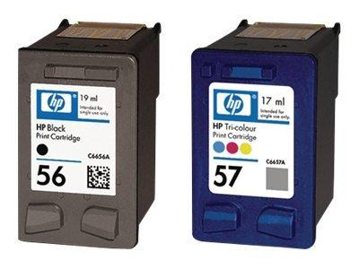 Cartucho de tinta - HP 56/57 Combo 2 Pack, Negro y Tricolor, SA342AE