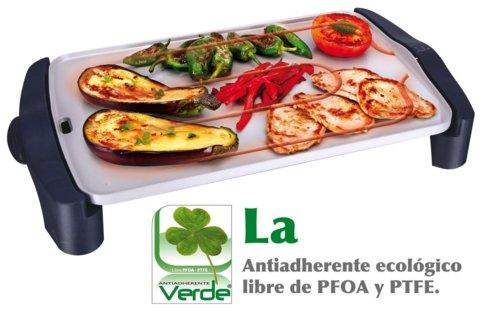 Plancha de Asar - Jata GR556 Potencia 2500W, Recubrimiento cerámico, Superficie 46cm x 28cm