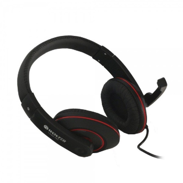 Auriculares con micro - Woxter I Headphone PC 780, negro, cascos acolchados