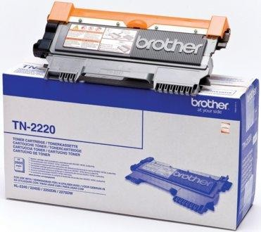 Cartucho de tóner Brother en una caja. La caja es azul y blanca.