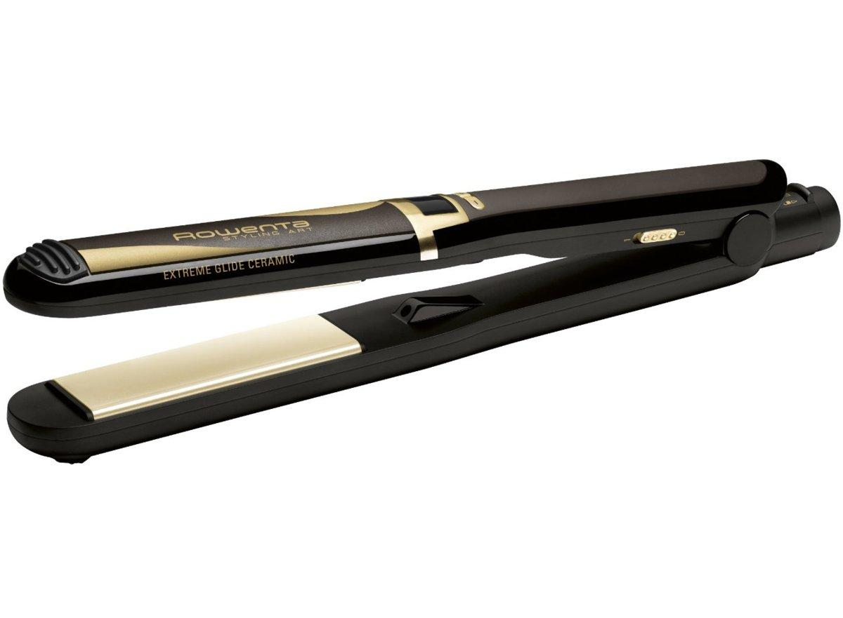 Plancha de Pelo - Rowenta CF7195 Revestimiento cerámico, Temperatura máxima 230º, Display LCD