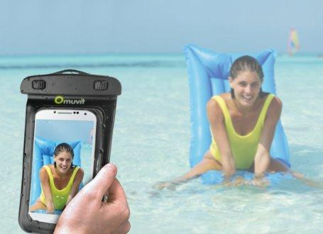 Funda acuática - Muvit MUCUNWP0001, Impermeable, Para smartphones de hasta 5"