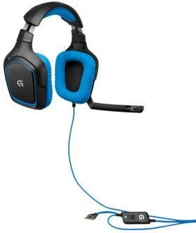 Auriculares gaming - Logitech G430, Sonido Dolby 7.1, Micrófono, Azul