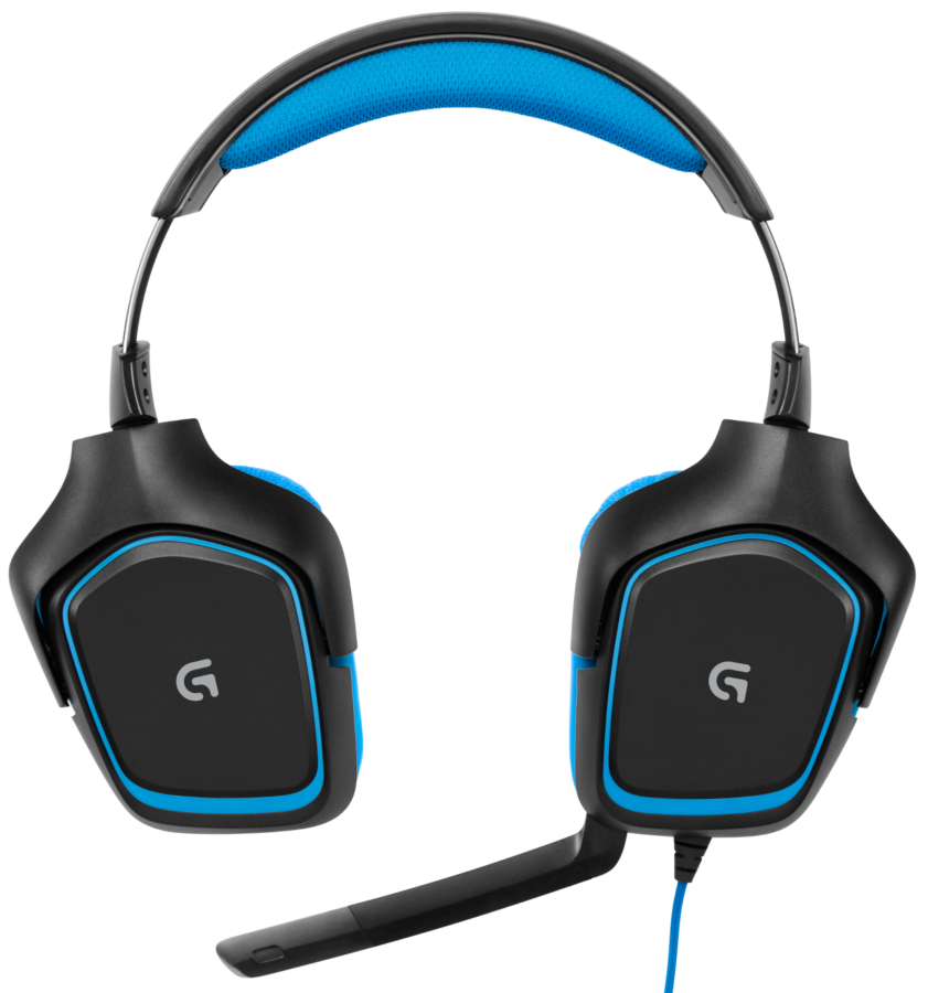 Auriculares gaming - Logitech G430, Sonido Dolby 7.1, Micrófono, Azul