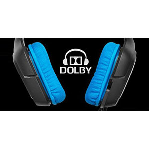 Auriculares gaming - Logitech G430, Sonido Dolby 7.1, Micrófono, Azul