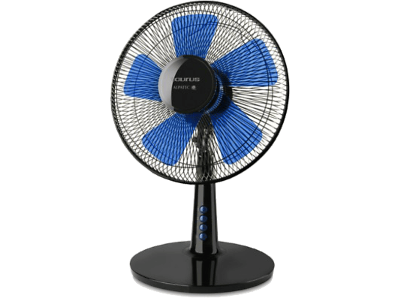 Ventilador de sobremesa - Taurus Boreal 12 Elegance, 40 W, 3 velocidades, 5 aspas, Negro y azul