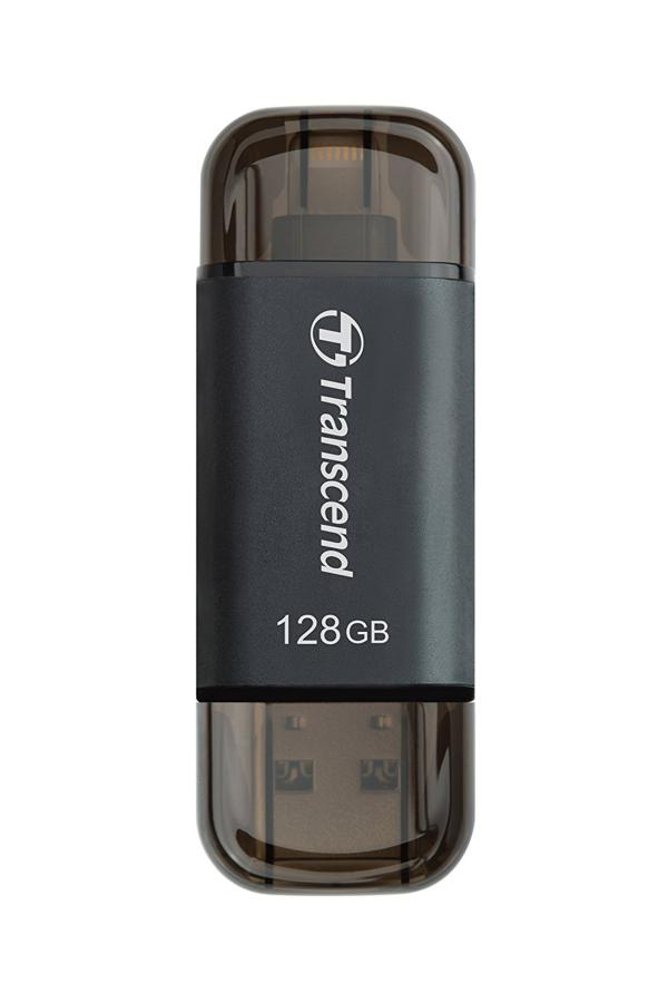 Pendrive de 128 GB - Transcend JetDrive Go 300, USB 3.1, Lightning, Negro