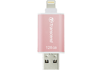 Pendrive de 128 GB - Transcend JetDrive Go 300, USB 3.1, Lightning, Rosa