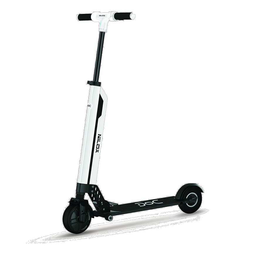 Patinete eléctrico - Nilox DOC AIR, 25 Km/h, 250 W, Autonomía 25 Km, Plegable, Blanco y negro