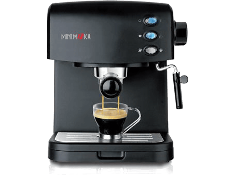 Cafetera express - Mini Moka CM1965BLACK, 1050W, 1.5L, 15 bares, Plástico