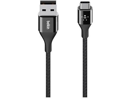 Cable USB - Belkin DuraTek, Tipo C a USB A, 1.2 m, Kevlar, Macho, Negro