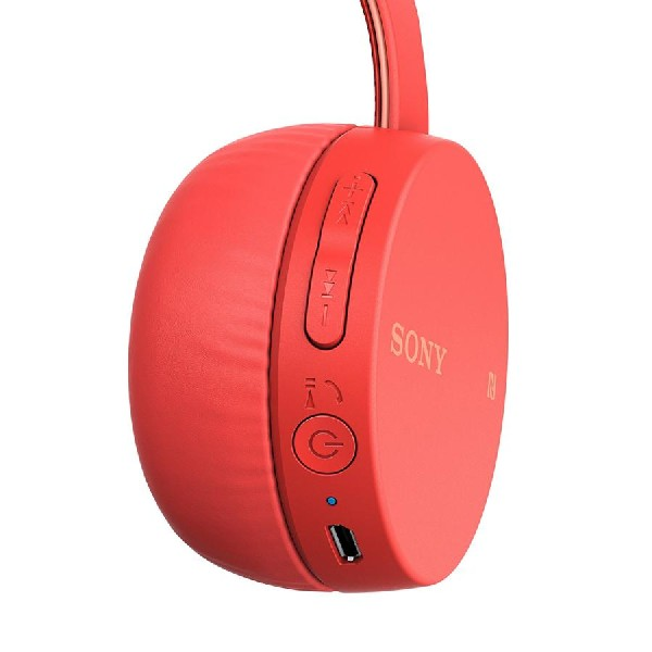 Auriculares inalámbricos - Sony WHCH400R, Bluetooth, NFC, Rojo