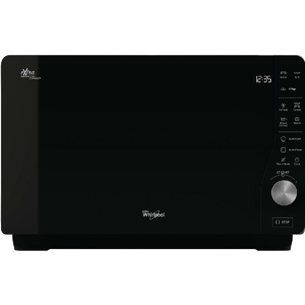 Microondas Whirlpool Mwf 427 sl grill 1000w 25 libre instalación tecnología crisp encimera combinado 800 botones tocar negro plata con capacidad