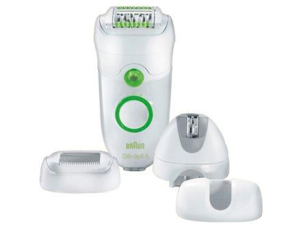 Depiladora - Braun XELLE 5580 WBOX Depilación de arranque con cabezal de masaje, Guante de frío
