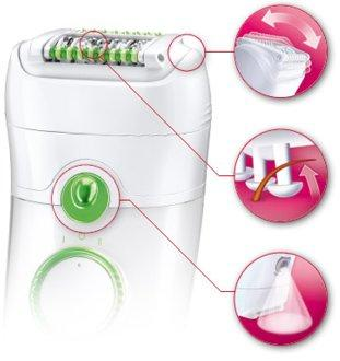 Depiladora - Braun XELLE 5580 WBOX Depilación de arranque con cabezal de masaje, Guante de frío