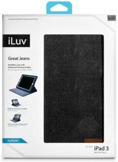 Funda para iPad - iLuv Great Jeans, de tela vaquera y en color negro