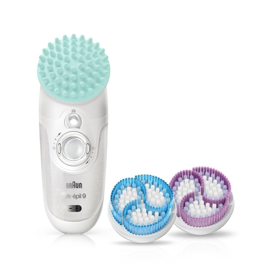 Depiladora - Braun Silk-épil 9 SkinSpa 9-969V, Seco y húmedo, 2 velocidades, 12 accesorios