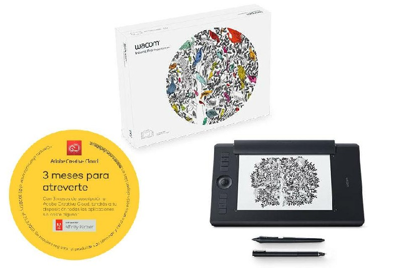 Tableta gráfica - Wacom Intuos Pro Paper Medium, Bluetooth, 8 ExpressKeys, Papel A5, Negro