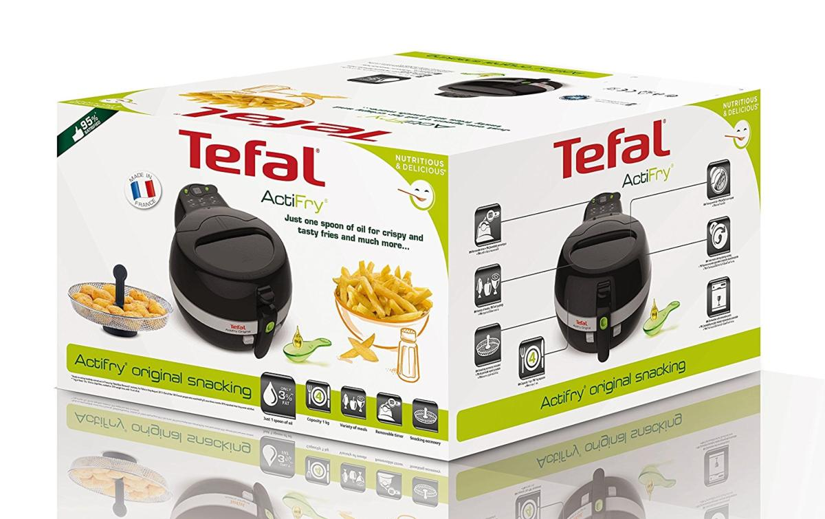 Freidora de aire -  Tefal Actifry Original FZ7118, 1400 W, 1 Kg, Pantalla LCD, Negro